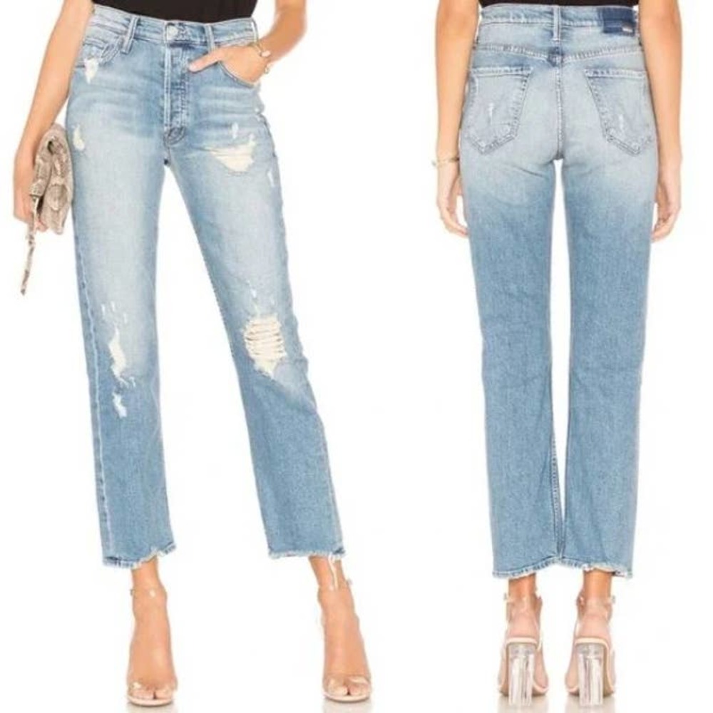 Mother Superior The Tomcat Ankle Quite Contrary Distressed High Rise Jeans - 26